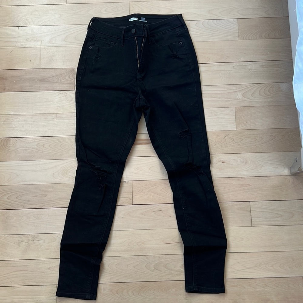 Old navy black rockstar super skinny jeans size 6